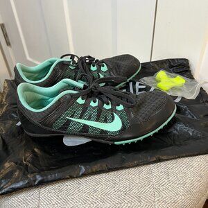 Nike Zoom Rival MD Black/Teal Running Track Shoes 615982-030 Women's Size 9.5